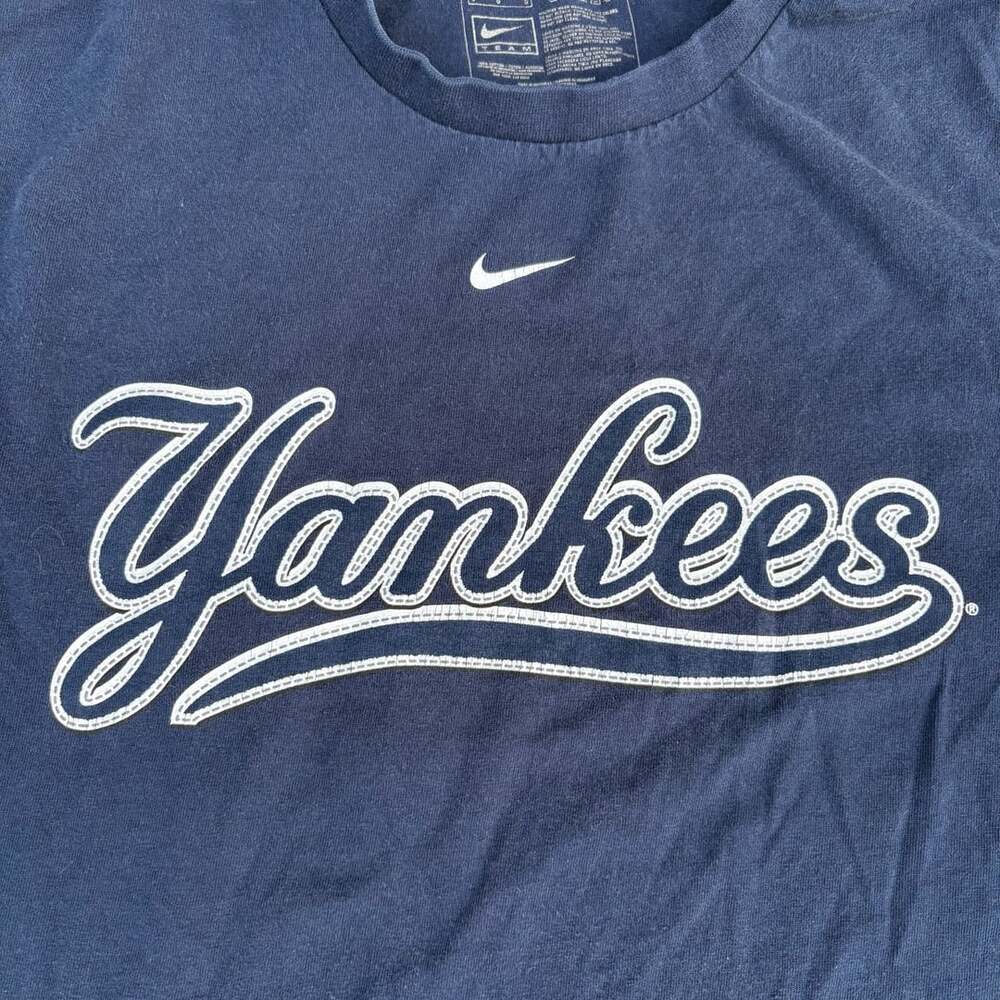 Y2K Nike Team New York Yankees World Series Champions T Shirt Pennant Navy Large - Picture 4 of 7
